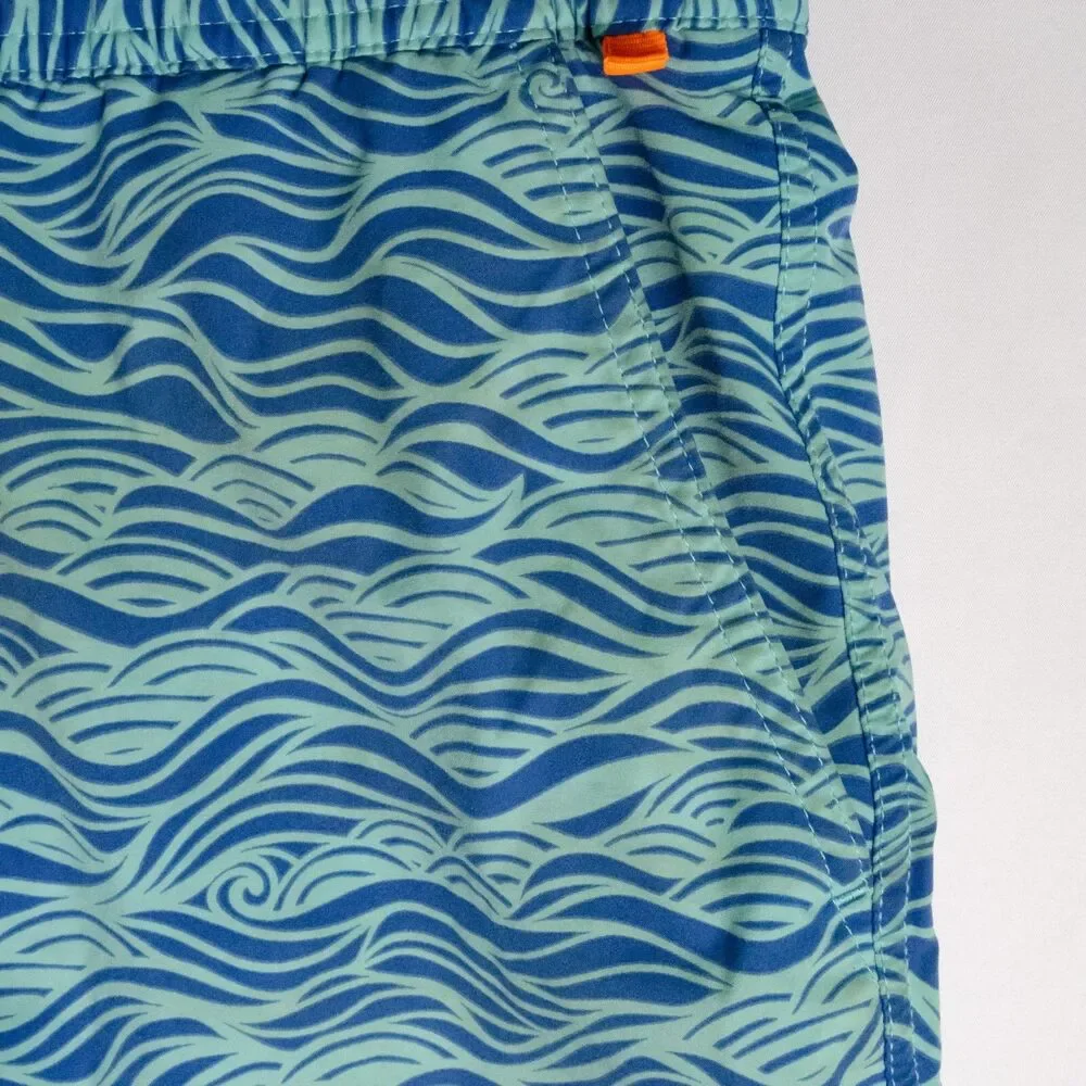Psycho Bunny Short Size 14-16 Blue Hale Swim Trunk Lined Drawstring Waist